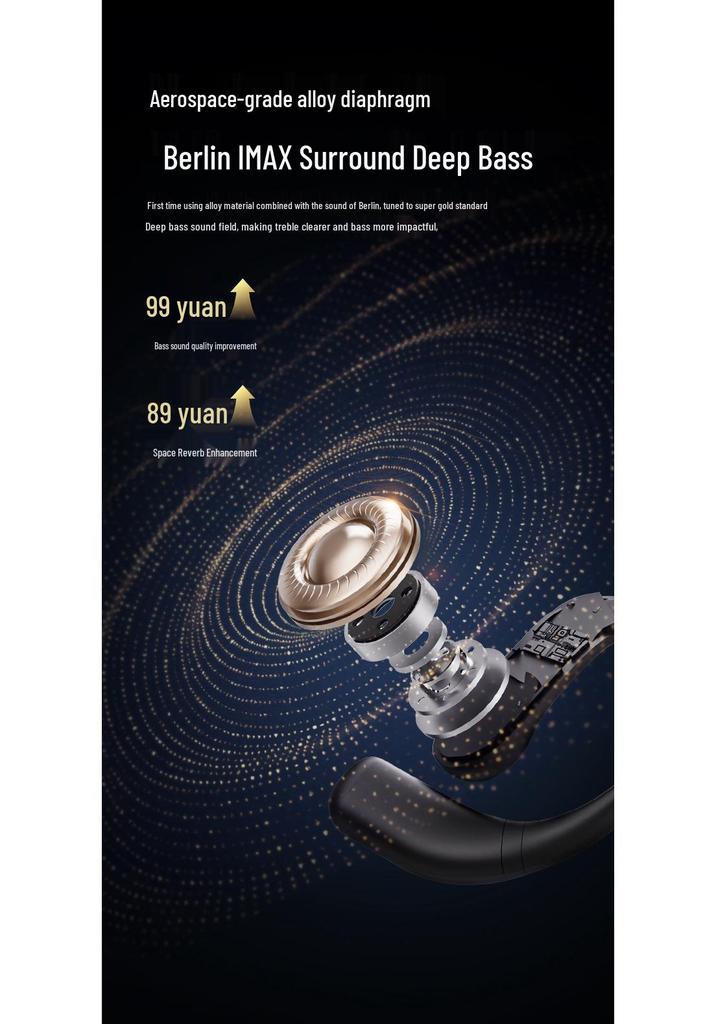 JM37 Wireless Ear Hook Earphones: Digital Bluetooth, Non-In-Ear, Noise Cancelling, AI Smart Translation, Sports Design