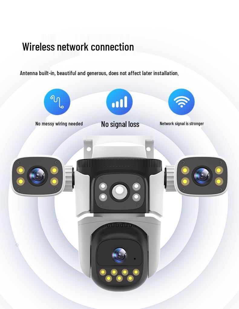 Outdoor 360° Multi-Lens Camera with Triple-Screen Monitoring