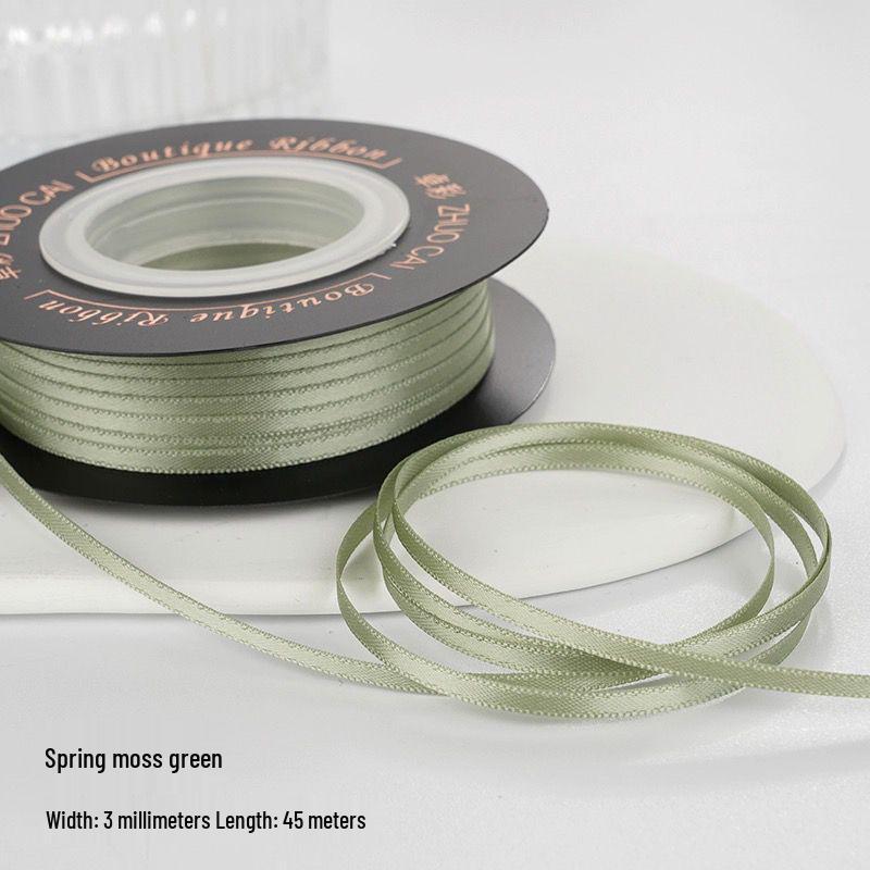 

Узкая атласная лента 3 мм для бантов своими руками, рукоделия и упаковки