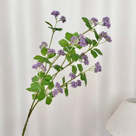 Artificial Flower Branch Realistic Stem And Green Fake Flower with Leaves for Floral