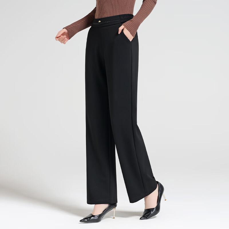 Women's High-Waisted Draped Wide-Leg Casual Pants