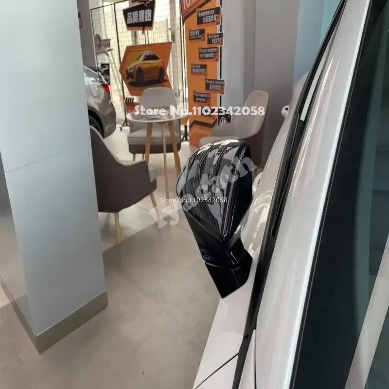 For MG 4 MG4 EV Mulan   2024 25 ABS black carbon fiber  Rearview Mirror Cover Side Wing Mirrors Cap Exterior accessories