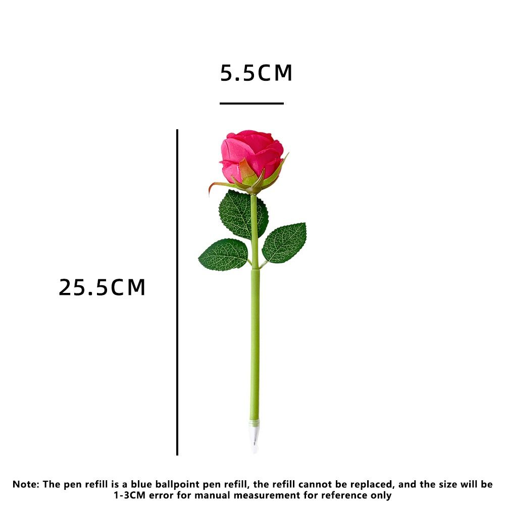 2-Grids Rose Ballpoint Pen 3-inch Writing Pen Creative Rose Flower Pen Valentine's Day