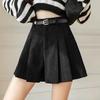 Corduroy Pleated Skirt Trousers for Women Autumn Winter High Waisted Slimming Shorts Simple Versatile A Line Casual All Match Versatile Trousers