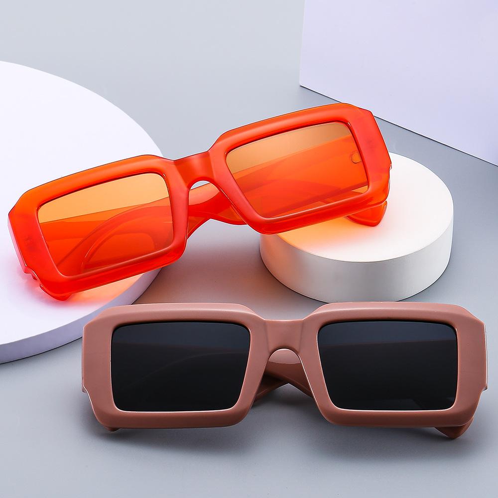 Vintage Rectangle Sunglasses Fashion Square Candy Color Shades Eyewear Trendy Retro Women Brand Design Sun Glasses