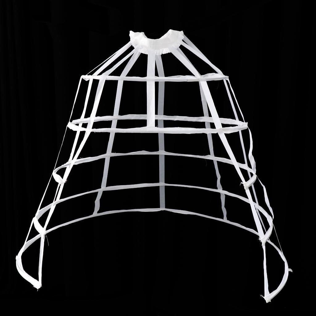 Adjustable Waist Bridal Skirt Hoop Cage Petticoat Steel Ring for Flower Girl Prom and Theatre Use