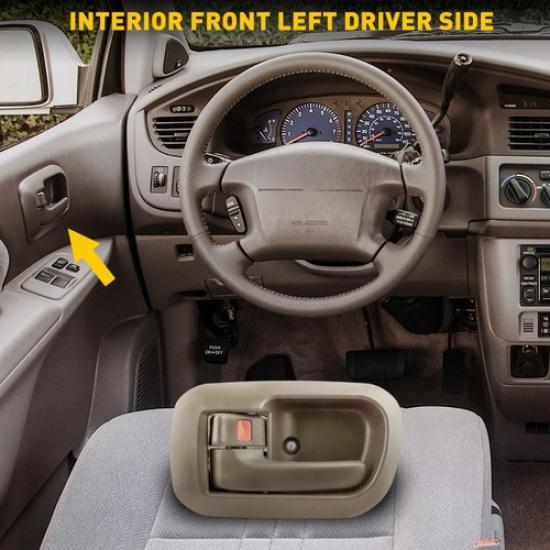 Interior Inner Door Handle Front Left for 98-03 Toyota Sienna Driver Side Beige