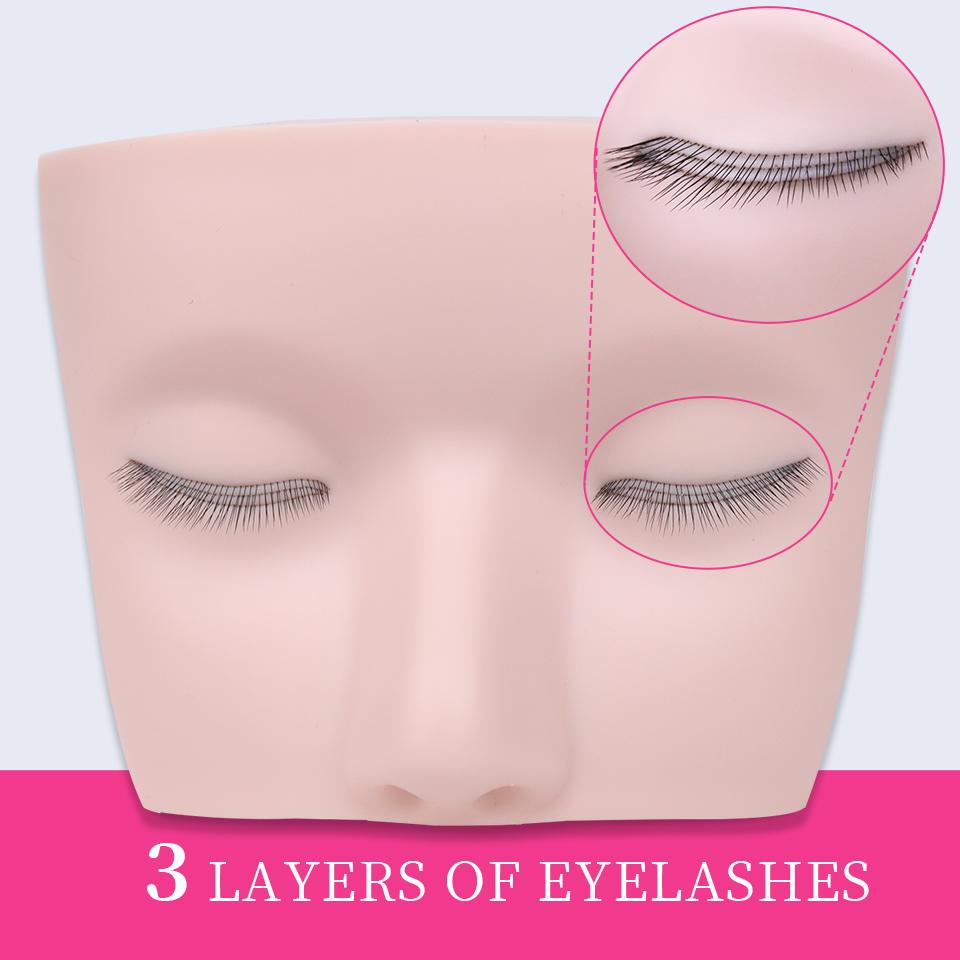 

3 Layers Lashes Mannequin Head For Practice Lash Makeup Tool Extensions Eyelashes Grafting Training Tools Makeup Practice Model