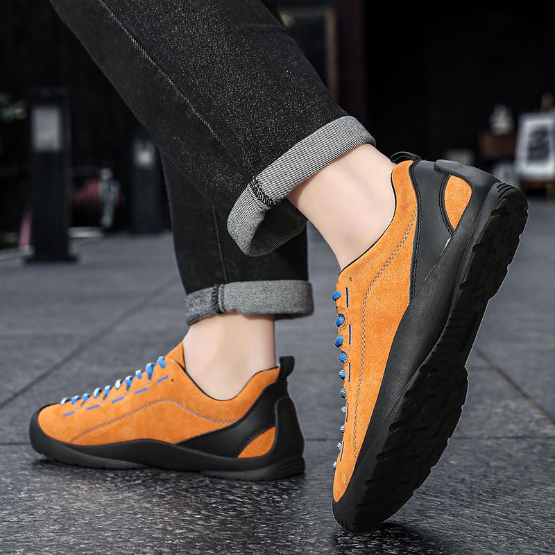 Professional Mens Hiking Shoes Quality Black Orange Lightweight Anti-Slip Outdoor Male Walking Trekking Sneakers Big Size
