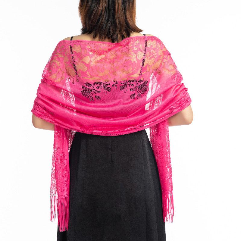 Scialle da donna in pizzo da sera, scialle da sposa, con nappa, cappella, velo, sciarpa, vintage, chiesa cattolica, messa, copricapo latino
