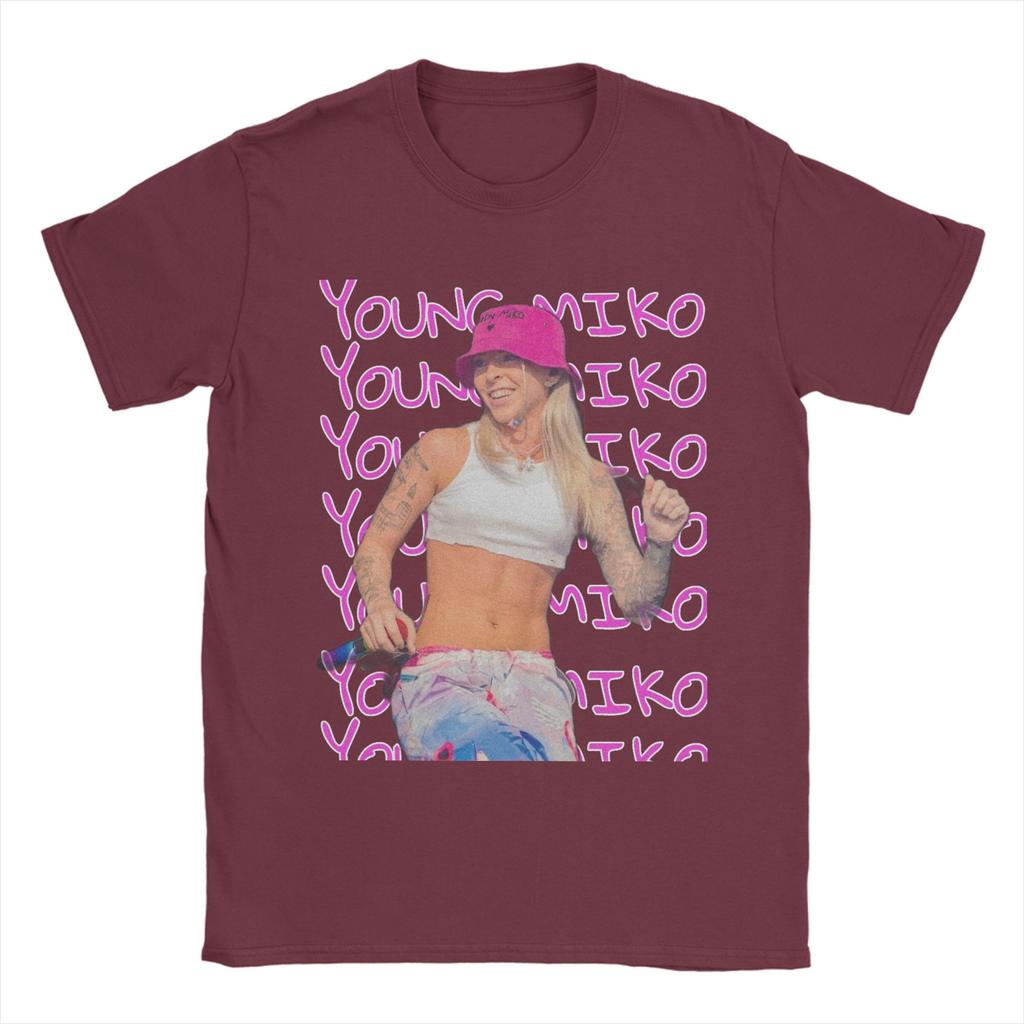 Young Miko Vintage Rapper Mens T Shirts  Novelty Tee Shirt Short Sleeve Crew Neck TShirts 100 Cotton Gift Idea Clothes
