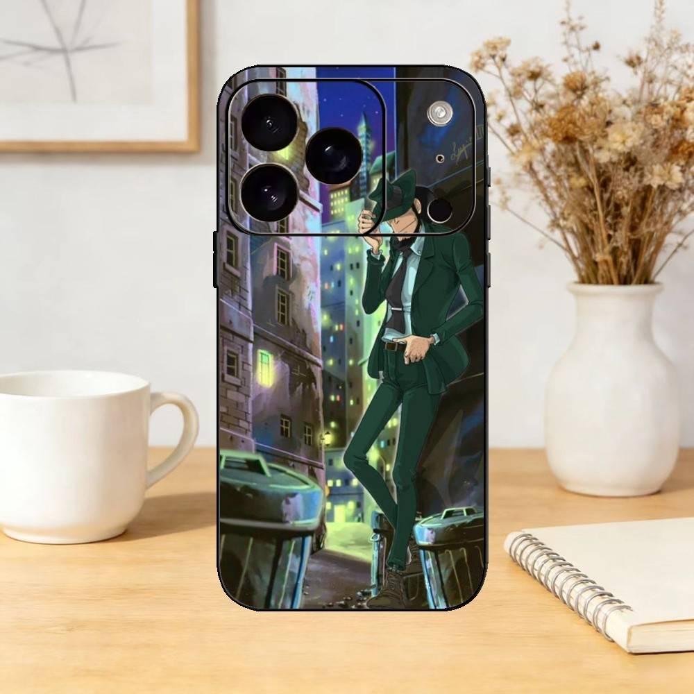 Classic Anime L-Lupin The Third Phone Case Silicone black Soft For IPhone 17,16,15,14,13,12,11,SE,Plus Pro Max