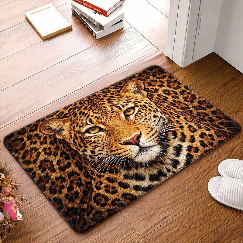 1Pcs Anti Fatigue Kitchen Rugs,  Leopard Print Waterproof Non-Slip Thick Cushioned Kitchen Mat Heavy Duty Comfort Standing Mat for Kitchen