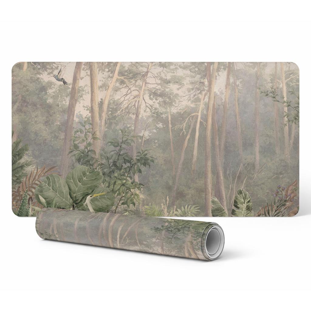 Anti-slip Protective Desk Mat with Forest Panorama Pattern 120x60 cm