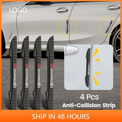 4PCS Car Styling Anti-collision Door Edge Protective Bumper Sticker For e-C3 e-C4 C5X C3 C1 C-Elysee C4 Aircross Cactus