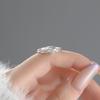 Adjustable Ring With White Gold Plated Zircon Stone Minimalist Geometric Design Women 2025