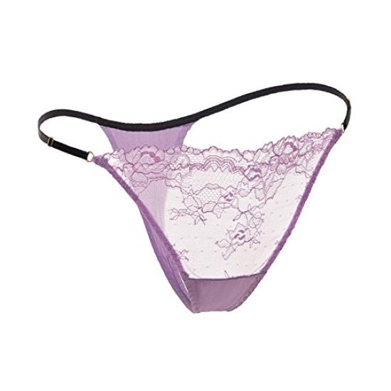 SilRiver Luxury Silk Satin Sexy Lace Shorts Women's Lingerie, Panties, T-Back