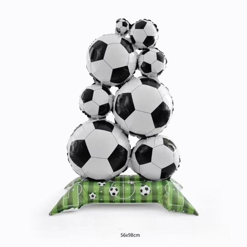 Palloncino in alluminio a forma di pila di calcio alto da terra Palloncino in foglio di alluminio standing Coppa del Mondo Palloncino in foglio di alluminio Coppa del Mondo Forniture per decorazioni per feste