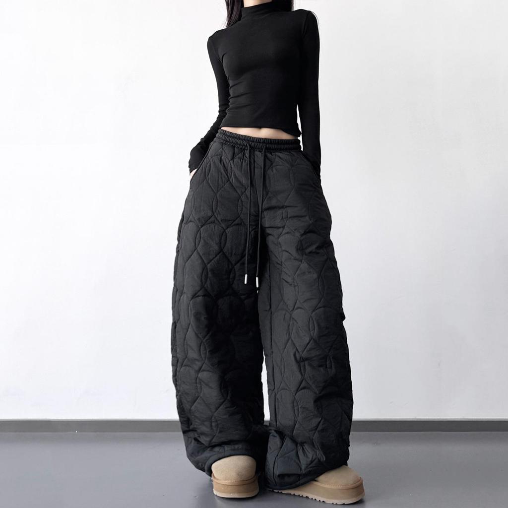 2025 Winter Korean Style Women's Warm Loose Casual Cotton Pants - Versatile, Stitch Detailed, Cold Resistant, Super Stylish.