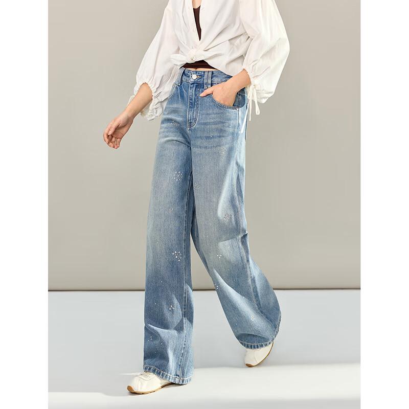 INMAN Women's High-Waist Straight-Leg Denim Jeans