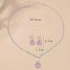 Bright Diamond Zircon Water Drop Necklace Earrings Wedding Jewelry, Shooting Jewelry Set