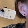 S925 Silver Needle Emerald Square Ear Hole Earrings Simple and Small Earrings Annual Earrings