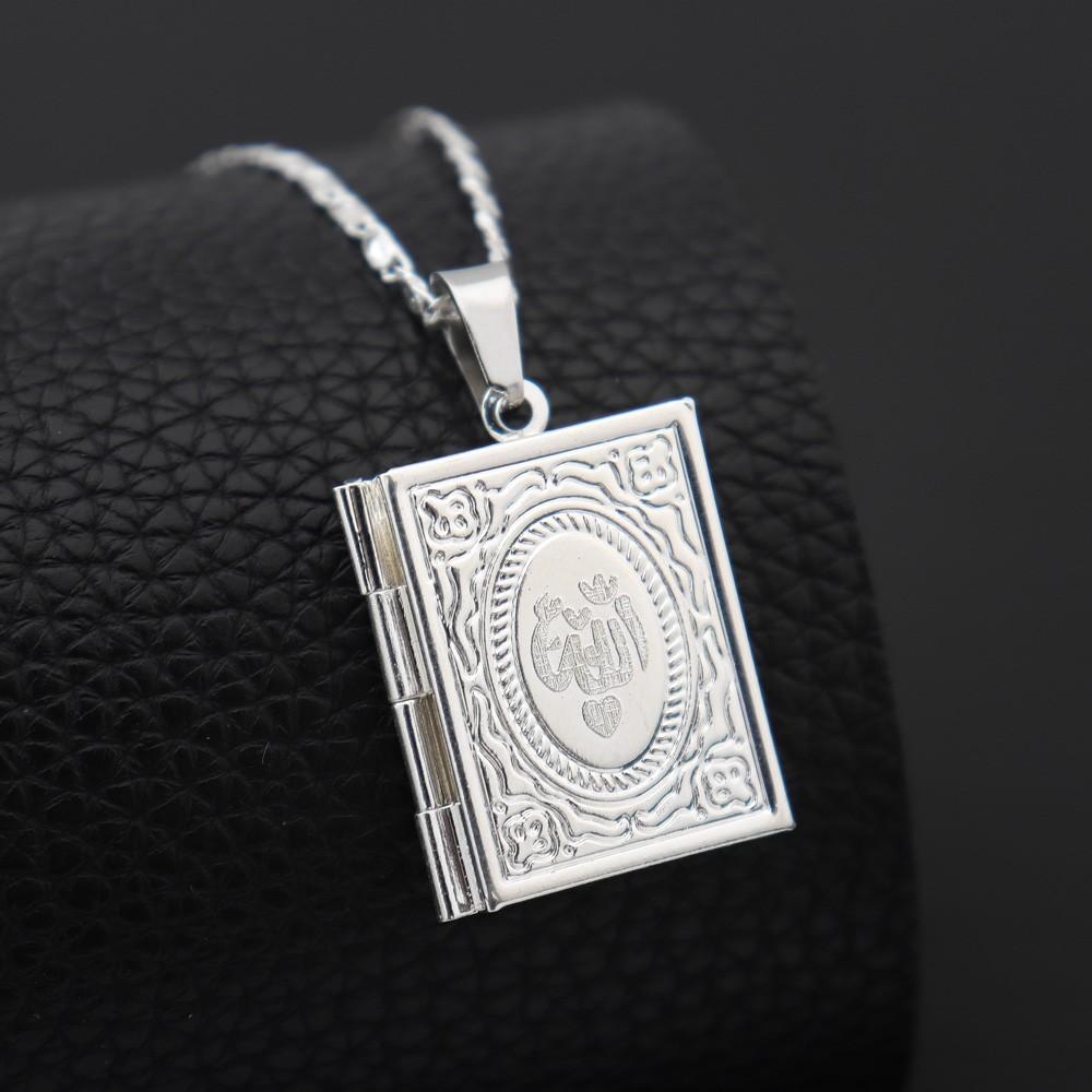 1 Piece of Islamic Allah Quran Photo Frame Men's and Women's Pendant Necklace Can Be Placed Photo Fashion Religious Jewelry Gift
