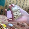 999 Pure Gold Lucky Cat Money Tree Keychain: Charming Cartoon Bag Pendant Gift for Girlfriend or Best Friend