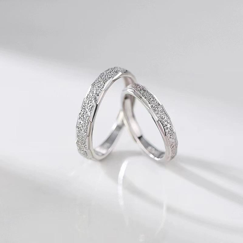 S925 Silver Galaxy Couple Rings: Open Index Finger Design for Long-Distance Relationships, Men & Women
