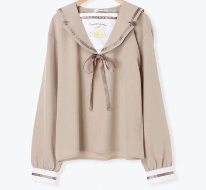 

[Б/У] Sanrio Pompompurin Матросская блузка Рубашка с длинным рукавом Топ