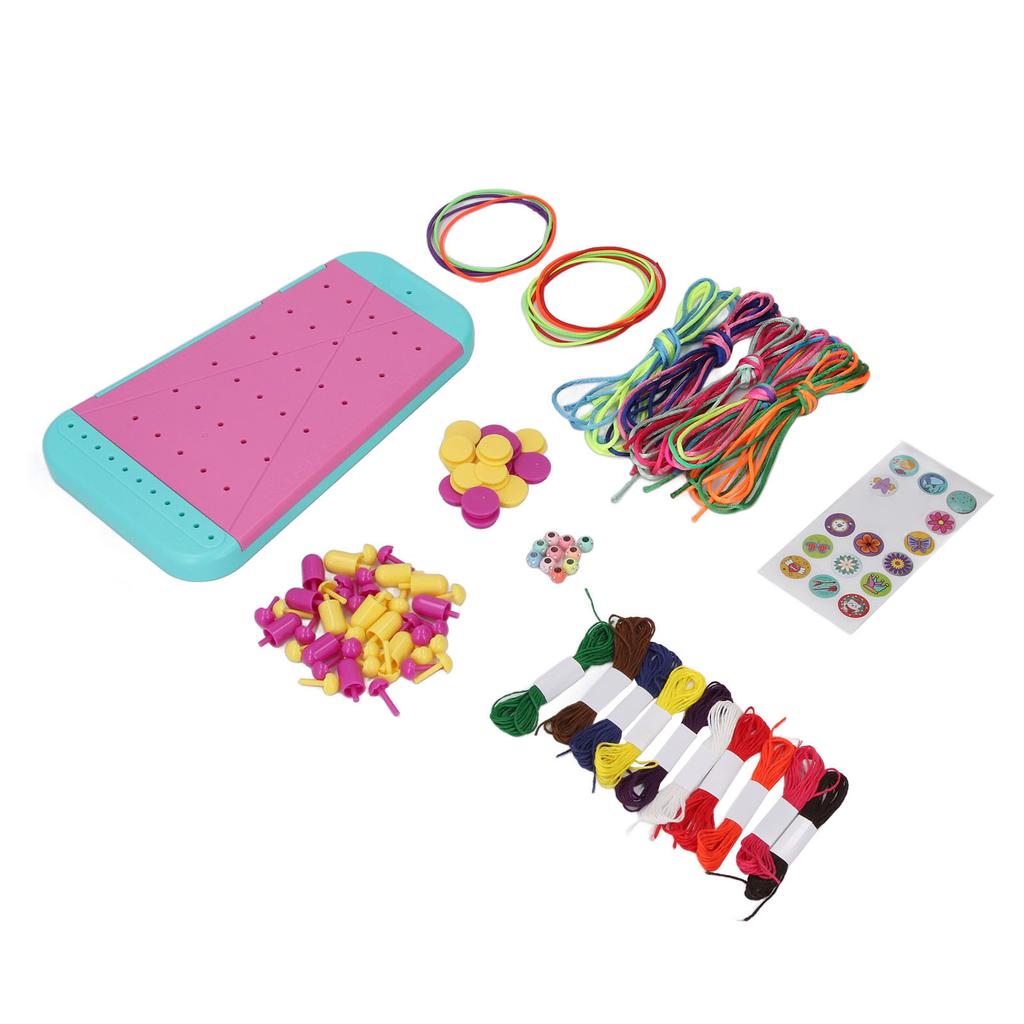 Friendship Bracelet Making Kit with 30 Strings Roped 13 Colorful Nails 30 Colorful Pegs Jewelry Stri