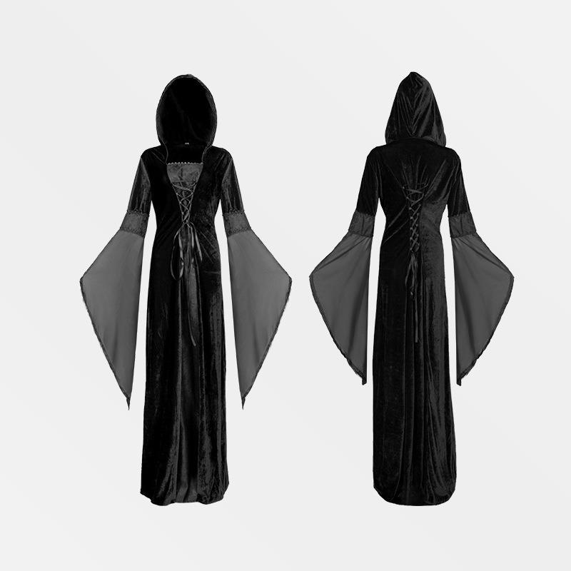 Halloween medieval cape women's costume retro guide robe role stage play