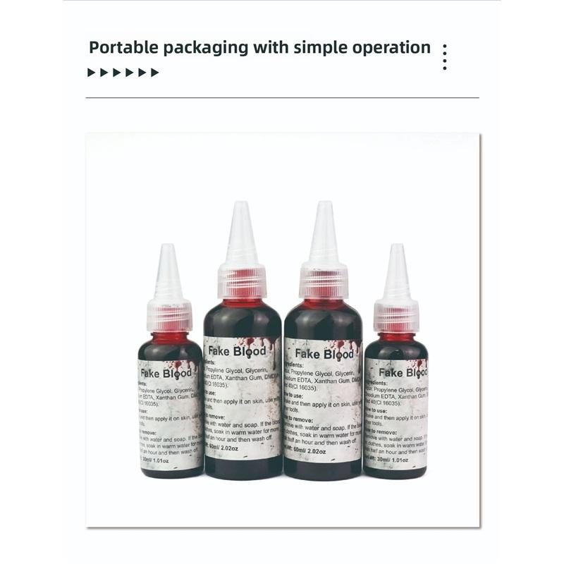 2-Pack 60ml Realistic Fake Blood - Premium Formula for Halloween, Vampiro Simulação, Cosplay, Kids Costume & Film Use