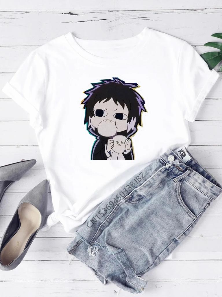 Bungou Stray Dogs T-Shirt Women Crew White Basic Tee Aesthetic Cloth Accessories Short Sleeve O-Neck Female Summer Casual Top