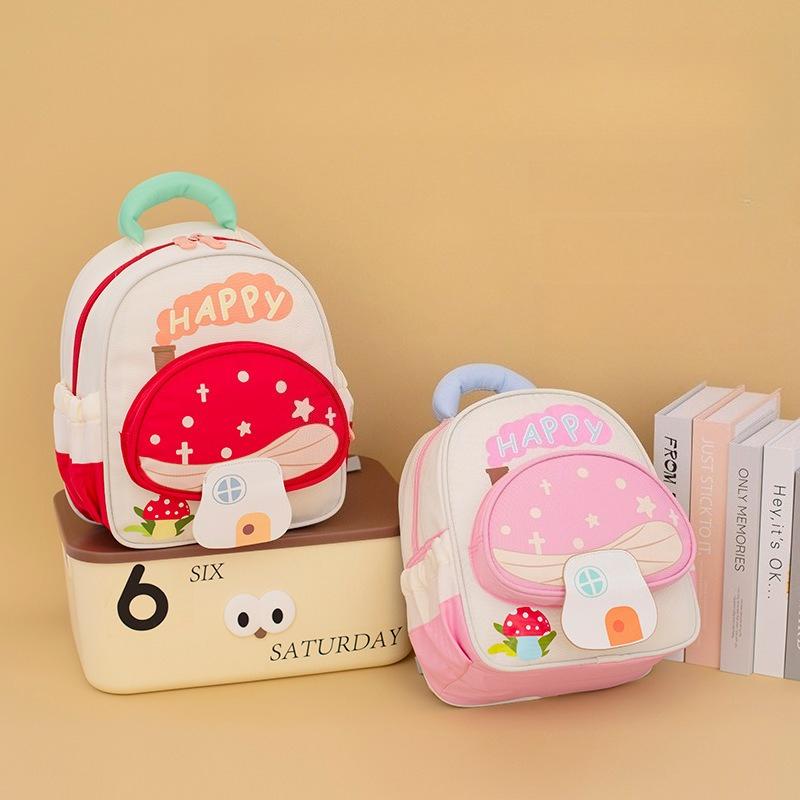 25*11*31cm 1pcs Kindergarten School Bags Girl's Birthday Gift Cute Mushroom Shaped Large Capacity Backpack Cartoon Lightweight Children's Bookbag