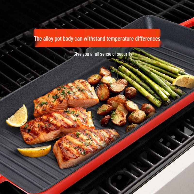 Zhis Cast Iron Grill & Teppanyaki Pan