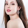 CMM White Golden Color Zirconia Large Flower Stud Earrings