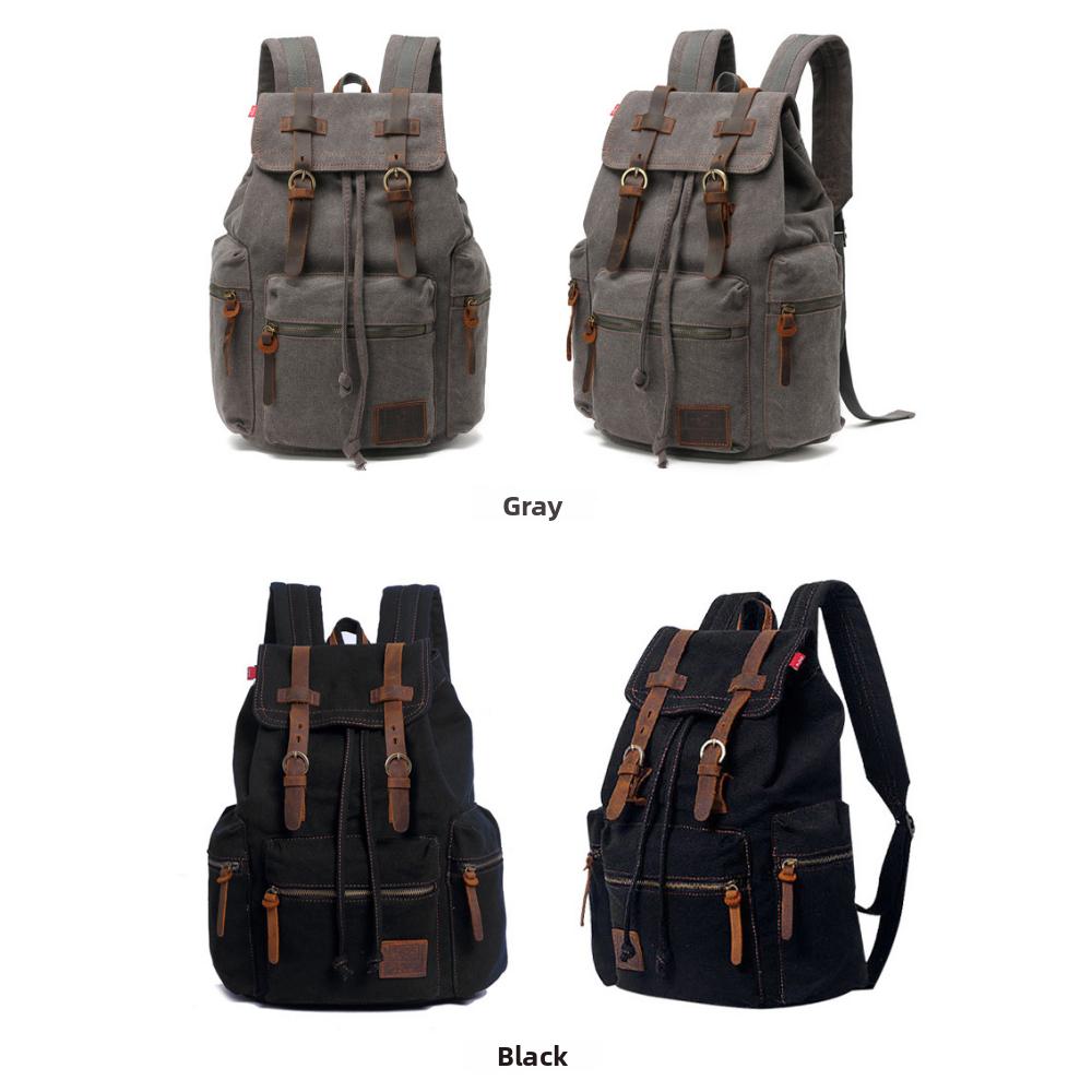 Canvas Bag Retro Men's Bag Durable Backpack Computer Bag Student Schoolbag Outdoor Travel Bag