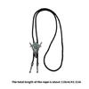 Faux Leather Bolo Tie Necklace with Tribal Elements Devil Eye Pendant Necktie for Western Parties and Everyday Wear