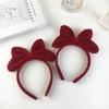 Red Velvet Large Bow Headband - Festive Hair Accessory for Christmas, New Year, and Birthday Celebrations.