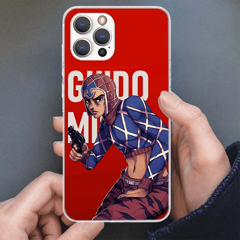JoJo Adventure Guido Mista Phone Case For iPhone 17 16 15 14 13 12 11 Pro Max Mini Plus Air 7 SE 8 Soft Silicone Print Shell Fun