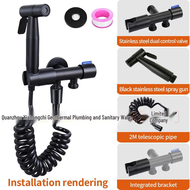 304 Stainless Steel High-Pressure Bidet Spray Gun for Toilets