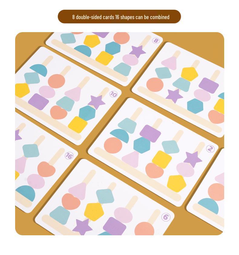 Multifunctional Baby Geometric Shape Sorter: Early Education Toy with Multi-Hole Design & Bead Stringing