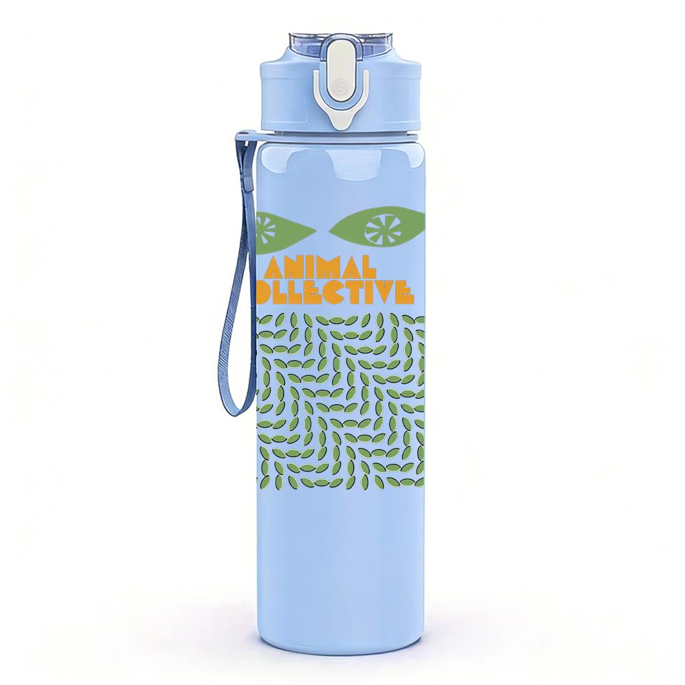 1PC Green Leaf Minimalist Square Art Print 750ml Portable Sports Water Bottle Leakproof Gym Outdoor Travel Drink Cup