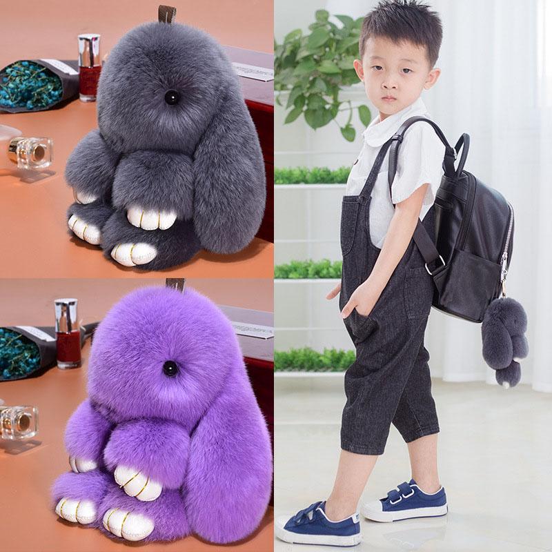 Roztomilý plyšový králíček Klíčenka Dámská Kožešinový Pom Pom Andělský Králík Kroužek na klíče Králík Pompom Plyšové Panenky Hračka Pro Dívky Taška Klíčenka do Auta 13cm