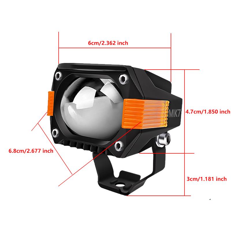 LED Motorcycle Auxiliary Spotlights Hi/Low Beams With Red Devil Eyes Driving Fog Lights for Truck Golf Cart SUV ATV 4X4 12V 24V