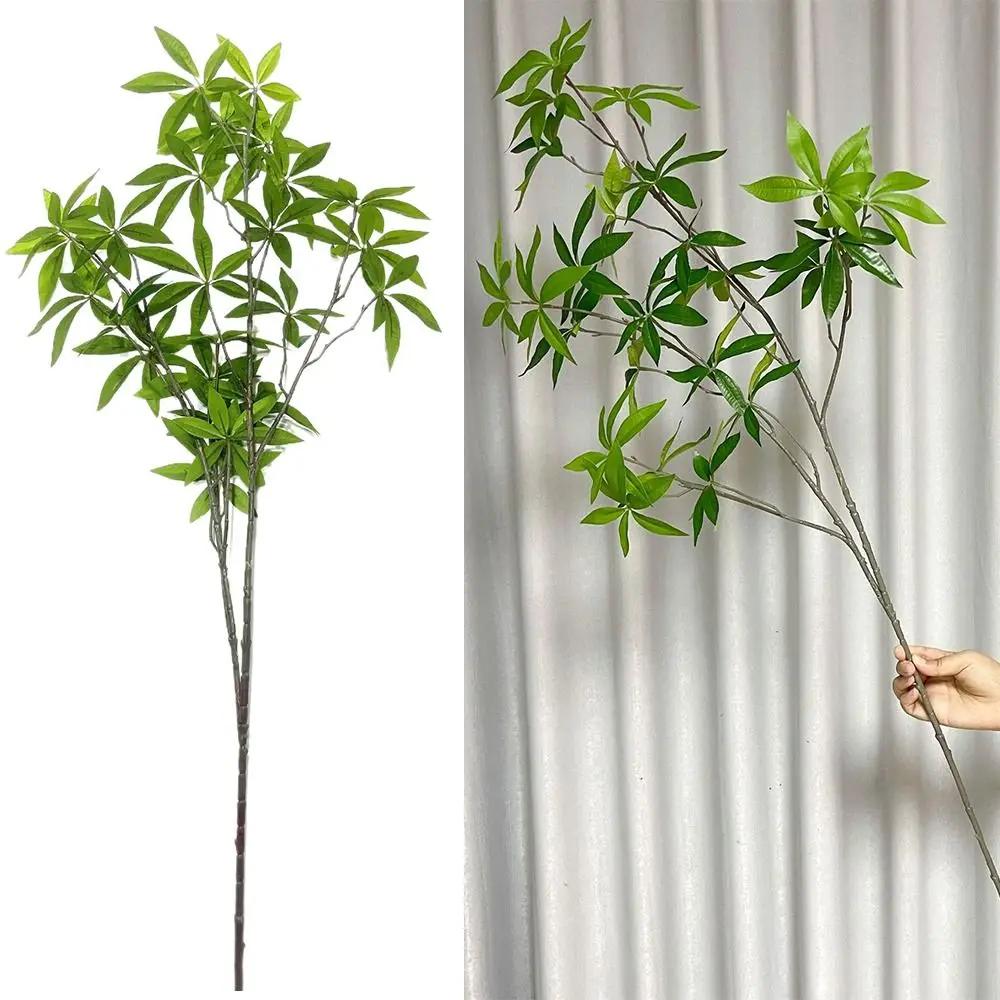 Realistic 110cm Artificial Pachira Aquatica Green Banyan Tree Artificial Green Planting Plastic Fake Branches Garden