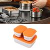 Edelstahl Lunch Snack Behälter Set 230ml 720ml Auslaufsicher 304 Edelstahl Lebensmittelbehälter mit orangen Silikondeckeln Lunchbox