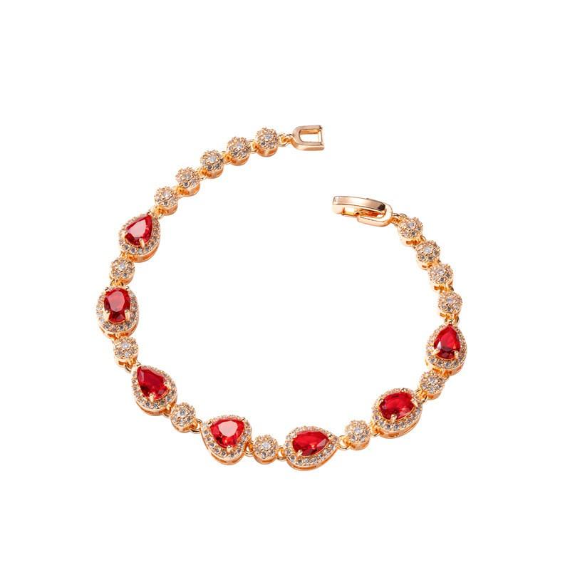Champagne Gold Heart Charm Bracelet Women Lightweight Cubic Zirconia Studded Minimalist Elegant Jewelry Daily Wear Heart-shaped Bracelet Copper Alloy, Champagne Gold