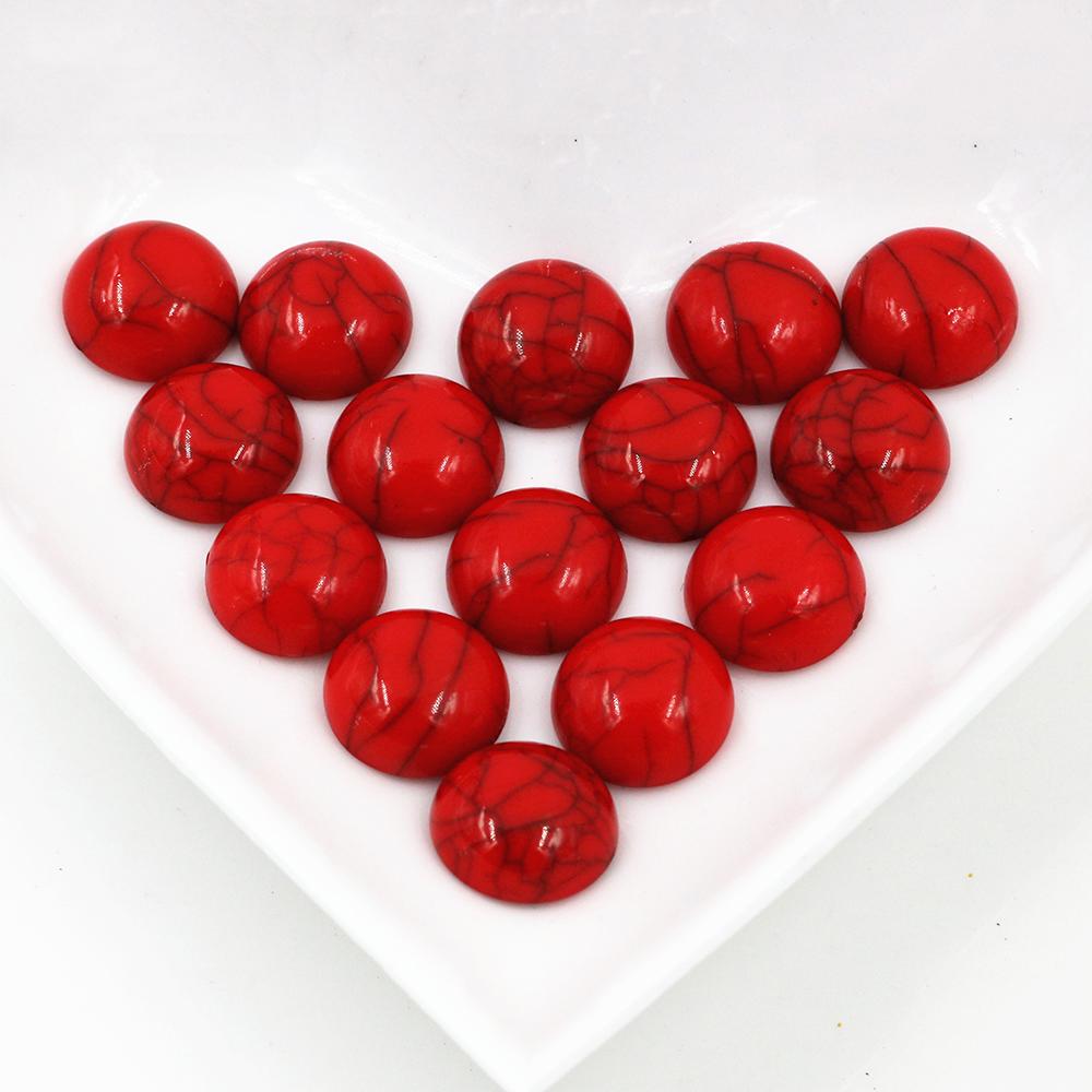 Neue Mode 40 Stück/Los 12mm Mix Farben Flache Rückseite Harz Cabochons Cameo